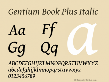 Gentium Book Plus Italic Version 6.101图片样张