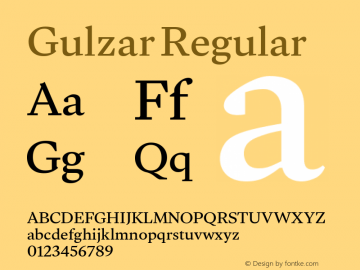 Gulzar Regular Version 1.000;[7b34f74]; ttfautohint (v1.8.4)图片样张