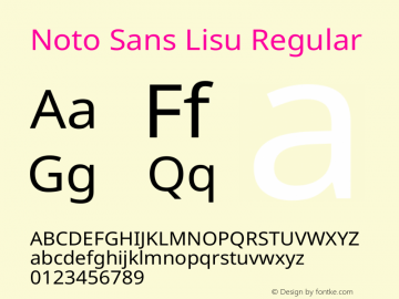 Noto Sans Lisu Regular Version 2.102图片样张