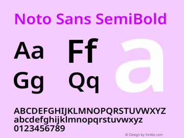 Noto Sans SemiBold Version 2.007图片样张