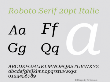 Roboto Serif 20pt Italic Version 1.007图片样张