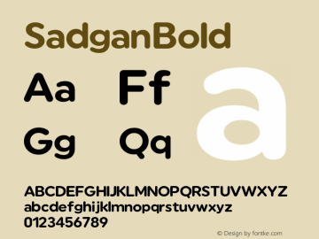 Sadgan Bold Version 1.00;May 25, 2020;FontCreator 13.0.0.2613 64-bit图片样张