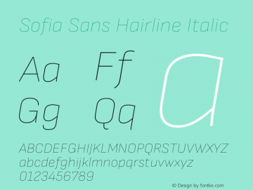 Sofia Sans Hairline Italic Version 4.102图片样张