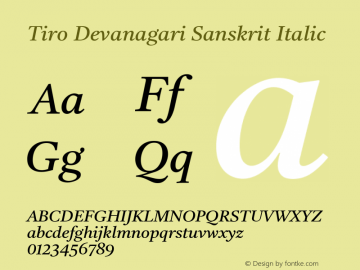 Tiro Devanagari Sanskrit Italic Version 1.52图片样张