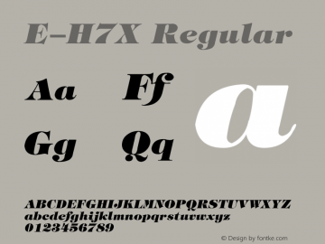 E-H7X Regular 1995;1.00 Font Sample