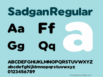 Sadgan Black Version 1.00;May 25, 2020;FontCreator 13.0.0.2613 64-bit图片样张