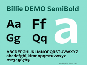 Billie DEMO SemiBold Version 1.000图片样张