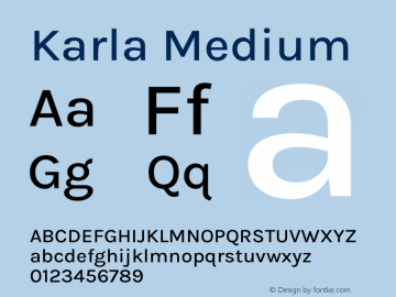 Karla Medium Version 2.002图片样张