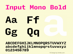 InputMono Bold Version 0.000;PS 0.0;hotconv 1.0.72;makeotf.lib2.5.5900图片样张