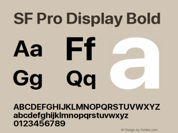 SF Pro Display Bold Version 13.0d3e20图片样张