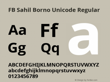 FB Sahil Borno Unicode Version 1.00;June 29, 2022;FontCreator 13.0.0.2683 64-bit图片样张