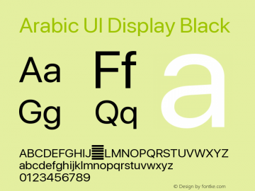 Arabic UI Display Black Version 2.00 February 20, 2018图片样张