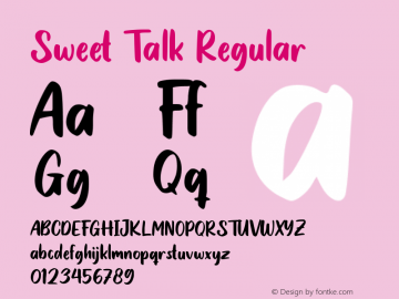 Sweet Talk Version 1.00;November 18, 2020;FontCreator 12.0.0.2567 64-bit图片样张