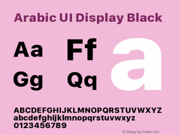 Arabic UI Display Black Version 2.00 February 20, 2018图片样张