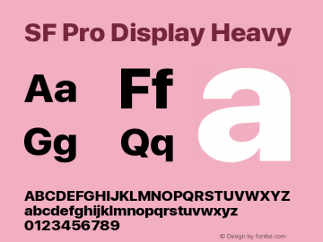 SF Pro Display Heavy Version 13.0d3e20图片样张