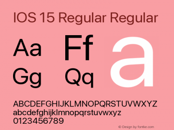 IOS 15 Regular Version 2.00;October 27, 2021;FontCreator 13.0.0.2683 64-bit图片样张