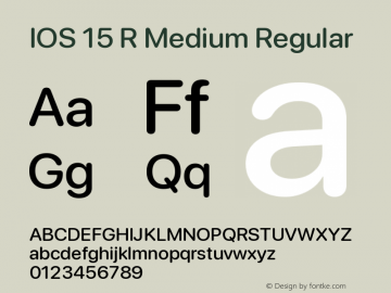 IOS 15 R Medium Version 2.00;October 27, 2021;FontCreator 13.0.0.2683 64-bit图片样张