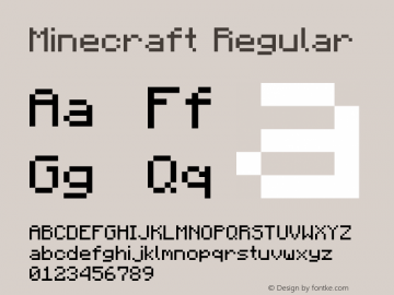 Minecraft Regular Version 1.000;PS 001.000;hotconv 1.0.88;makeotf.lib2.5.64775图片样张