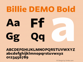 Billie DEMO Bold Version 1.000图片样张