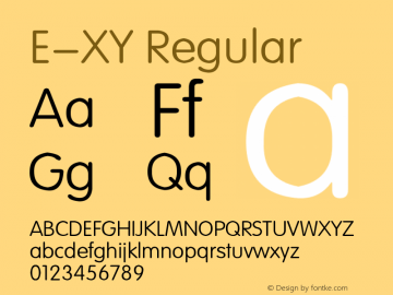 E-XY Regular 1995;1.00 Font Sample
