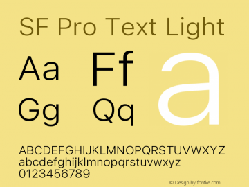 SF Pro Text Light Version 17.0d12e1图片样张