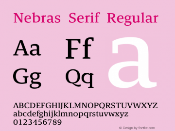 Nebras Serif Regular Version 1.000图片样张
