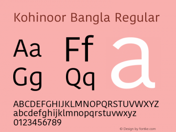 Kohinoor Bangla Regular Version 1.152;PS 1.000;hotconv 16.6.54;makeotf.lib2.5.65590图片样张