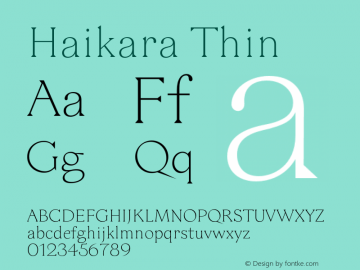 Haikara Thin Version 3.009;FEAKit 1.0图片样张