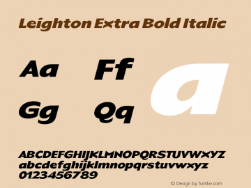 Leighton Extra Bold Italic Version 1.004;FEAKit 1.0图片样张