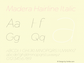 Madera Hairline Italic Version 2.01图片样张