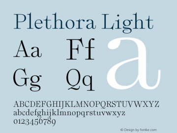 Plethora Light Version 1.000;hotconv 1.0.109;makeotfexe 2.5.65596图片样张