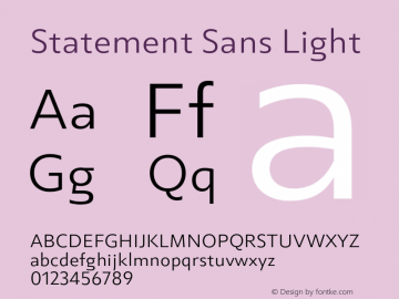 Statement Sans Light Version 1.000;FEAKit 1.0图片样张