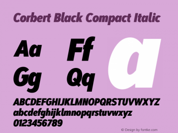 Corbert Black Compact Italic Version 002.001 March 2020图片样张
