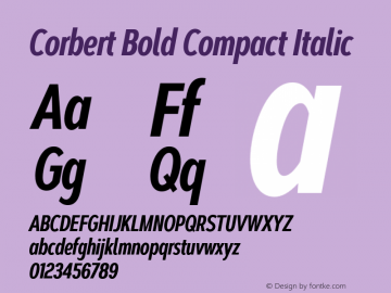 Corbert Bold Compact Italic Version 002.001 March 2020图片样张