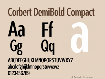 Corbert DemiBold Compact Version 002.001 March 2020图片样张