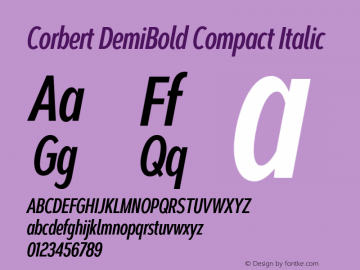 Corbert DemiBold Compact Italic Version 002.001 March 2020图片样张