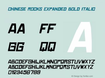 Chinese Rocks Expanded Bold Italic Version 3.104 | FøM Fix图片样张