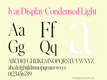 IvarDisplayCondensed-Light Version 1.401图片样张