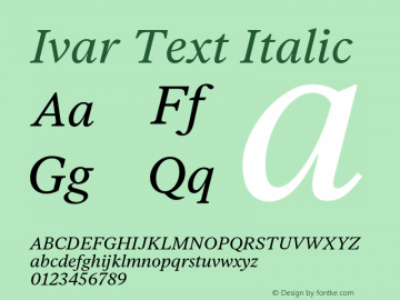 IvarText-Italic Version 1.801图片样张