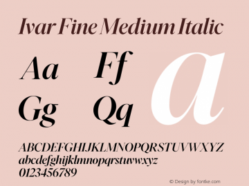 Ivar Fine Medium Italic Version 1.801图片样张