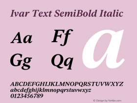 Ivar Text SemiBold Italic Version 1.801图片样张