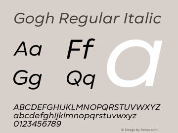 Gogh Regular Italic Version 1.004 | FøM Fix图片样张