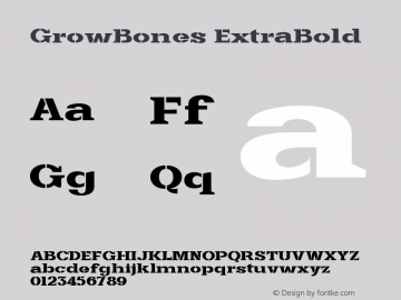 GrowBones ExtraBold Version 1.000 | FøM Fix图片样张