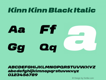 Kinn-BlackItalic Version 1.00 Build 0718图片样张