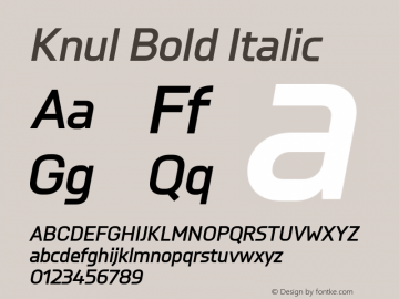Knul Bold Italic Version 2.000 | FøM Fix图片样张