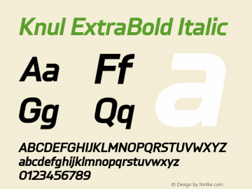 Knul ExtraBold Italic Version 2.000 | FøM Fix图片样张