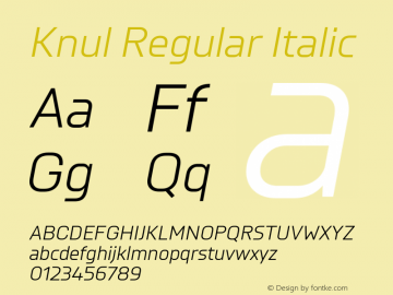 Knul Regular Italic Version 2.000 | FøM Fix图片样张