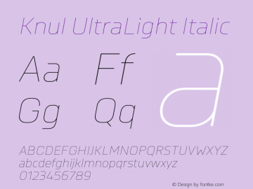 Knul UltraLight Italic Version 2.000 | FøM Fix图片样张