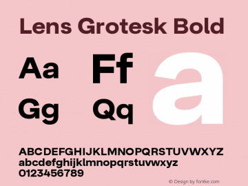 Lens Grotesk Bold Version 0.099 | FøM Fix图片样张