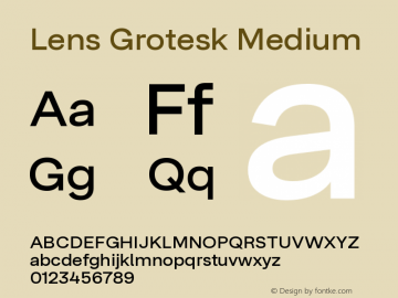 Lens Grotesk Medium Version 0.099 | FøM Fix图片样张